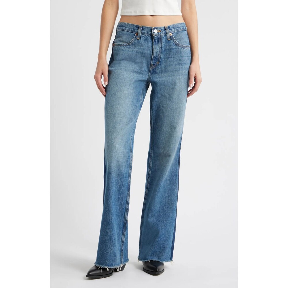 RE/DONE The Californian Women’s High Waist Raw Hem Flare Leg Jeans size 30 NWT
